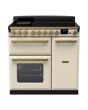 Rangemaster ESDL90EIPPCR/AB1 Estel Deluxe 90cm Induction Range Cooker, Pale Cream/Antique Brass
