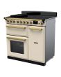 Rangemaster ESDL90EIPPCR/AB1 Estel Deluxe 90cm Induction Range Cooker, Pale Cream/Antique Brass