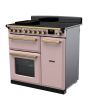 Rangemaster ESDL90EIPPPK/AB1 Estel Deluxe 90cm Induction Range Cooker, Pale Pink/Antique Brass