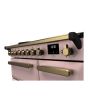Rangemaster ESDL90EIPPPK/AB1 Estel Deluxe 90cm Induction Range Cooker, Pale Pink/Antique Brass