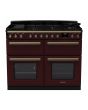 Rangemaster ESDLB110DFPBOR/AB1 Estel Deluxe 110cm BC Dual Fuel Range Cooker, Bordeaux/Antique Brass