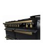 Rangemaster ESDLB110DFPGBL/AB1 Estel Deluxe 110cm BC Dual Fuel Range Cooker, Black/Antique Brass