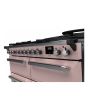 Rangemaster ESDLB110DFPPPK/CM1 Estel Deluxe 110cm BC Dual Fuel Range Cooker, Pale Pink/Chrome