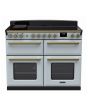 Rangemaster ESDLB110EIPMSB/AB1 Estel Deluxe 110cm BC Induction Range Cooker, Misty Blue/Antique Bras