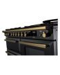Rangemaster ESDLO110DFPGBL/AB1 Estel Deluxe 110cm Dual Fuel Range Cooker, Black/Antique Brass
