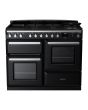 Rangemaster ESDLO110DFPGBL/CM1 Estel Deluxe 110cm Dual Fuel Range Cooker, Black/Chrome