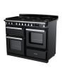 Rangemaster ESDLO110DFPGBL/CM1 Estel Deluxe 110cm Dual Fuel Range Cooker, Black/Chrome