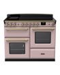 Rangemaster ESDLO110EIPPPK/AB1 Estel Deluxe 110cm Induction Range Cooker, Pale Pink/Antique Brass