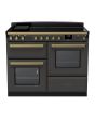 Rangemaster ESDLO110EIPSLT/AB1 Estel Deluxe 110cm Induction Range Cooker, Slate/Antique Brass