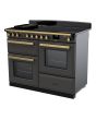 Rangemaster ESDLO110EIPSLT/AB1 Estel Deluxe 110cm Induction Range Cooker, Slate/Antique Brass