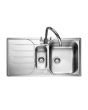 Rangemaster MG9502/ Michigan Stainless Steel Inset Sink 1.5 Bowls Polished