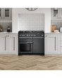Rangemaster PDL100DFFCB/C PROFESSIONAL DELUXE 100cm Dual Fuel Cooker, Charcoal Bk