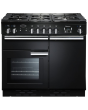 Rangemaster PROP100DFFGB/C PROFESSIONAL PLUS 100cm Dual Fuel Range Cooker, Black
