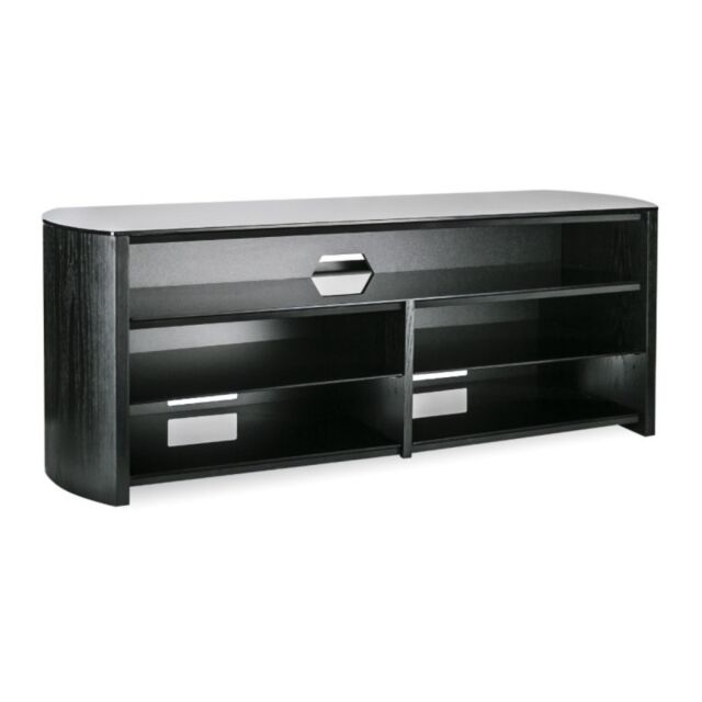 Alphason FW1350SBBLK Audio Visual Stand For TVs Up To 60inch, Black Finish