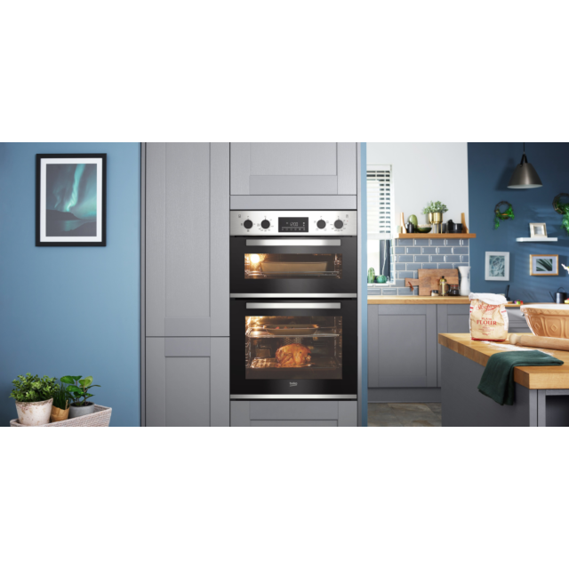 Beko CDFY22309X 60cm A Rated Built In Electric Double Oven