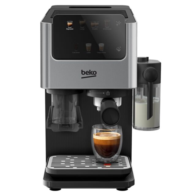 Beko CED7524X Espresso Machine With Integrated Grinder And Milk Cup - Silver