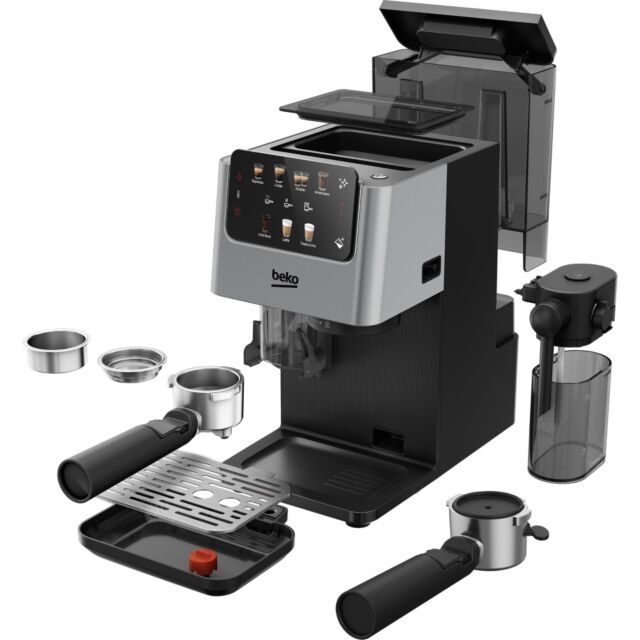 Beko CED7524X Espresso Machine With Integrated Grinder And Milk Cup - Silver