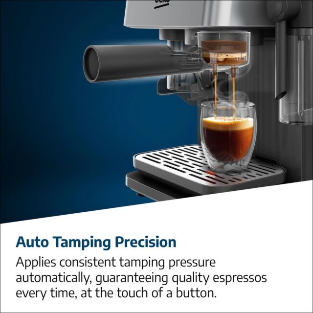 Beko CED7524X Espresso Machine With Integrated Grinder And Milk Cup - Silver