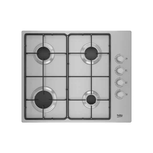 Beko CIHYG21SX 60cm 4 Gas Hob Burner in Stainless Steel