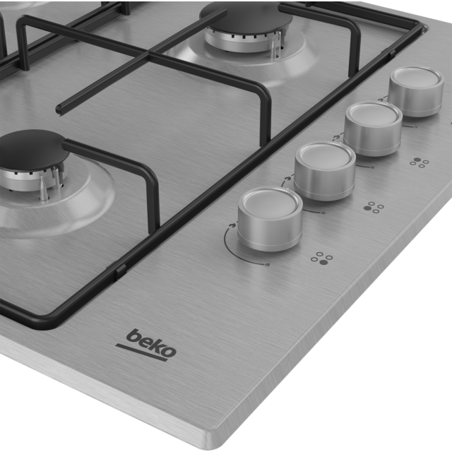 Beko CIHYG21SX 60cm 4 Gas Hob Burner in Stainless Steel