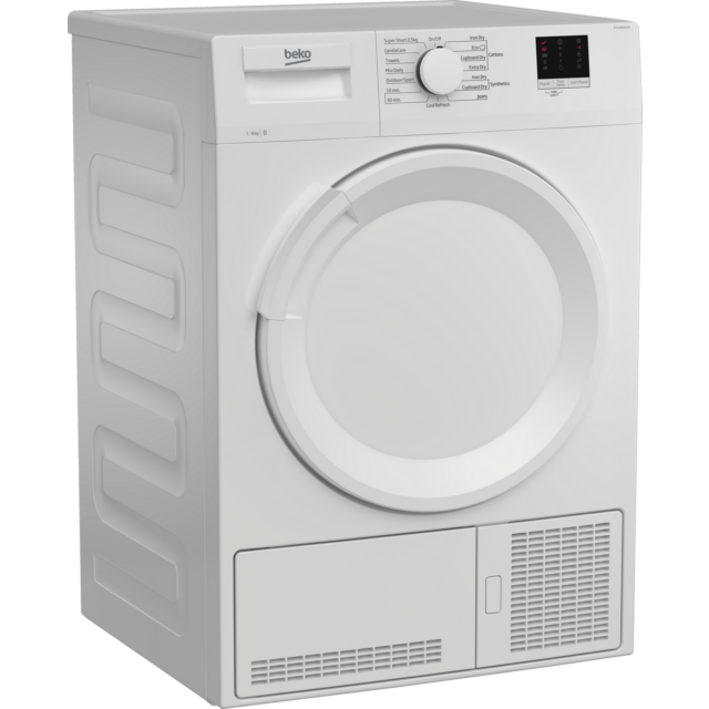 Beko DTLCE80041W B Rated 8kg Condenser Tumble Dryer White