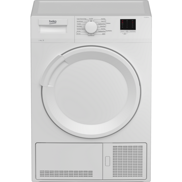 Beko DTLCE80041W B Rated 8kg Condenser Tumble Dryer White