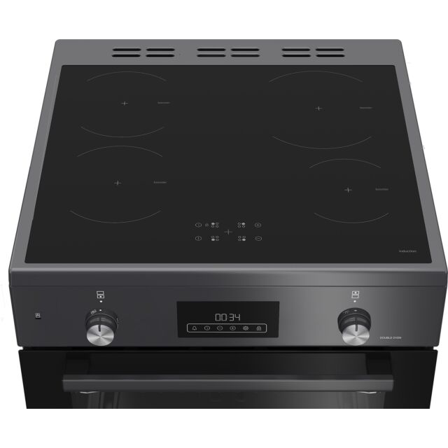 Blomberg HIRN651N 60cm Double Oven Electric Cooker with Induction Hob - Anthracite