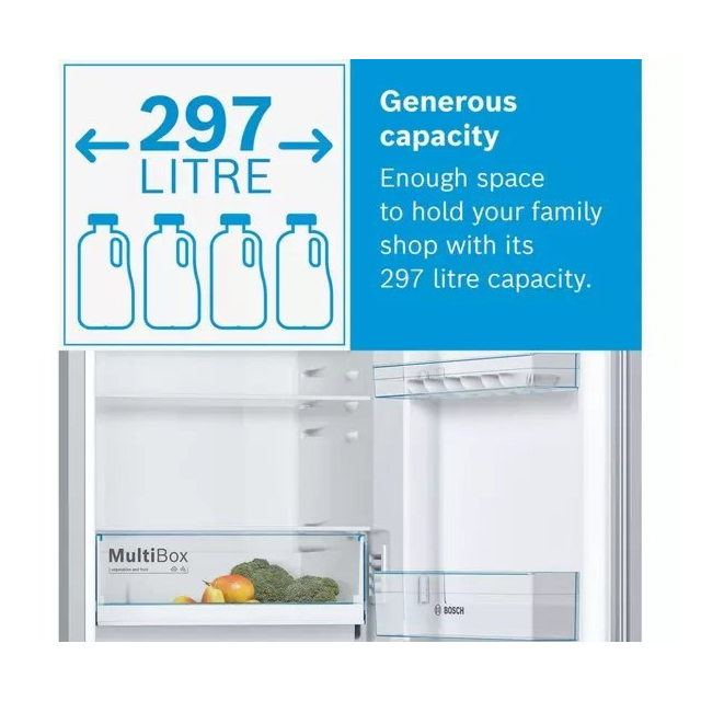 Bosch KGN34NLEAG 60cm 50/50 No Frost Fridge Freezer - Silver