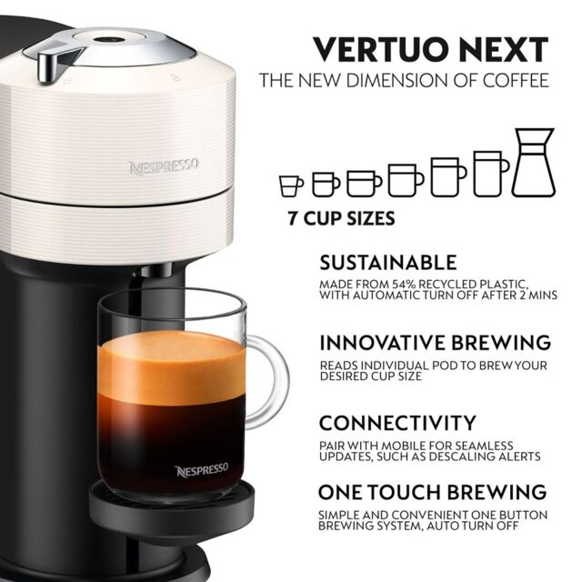Delonghi ENV120.W Nespresso Vertuo Next Capsule Coffee Machine, White