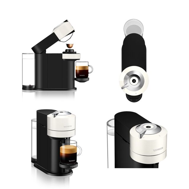 Delonghi ENV120.WAE Nespresso Vertuo Next Capsule Coffee Machine with Aeroccino Milk Frother, White
