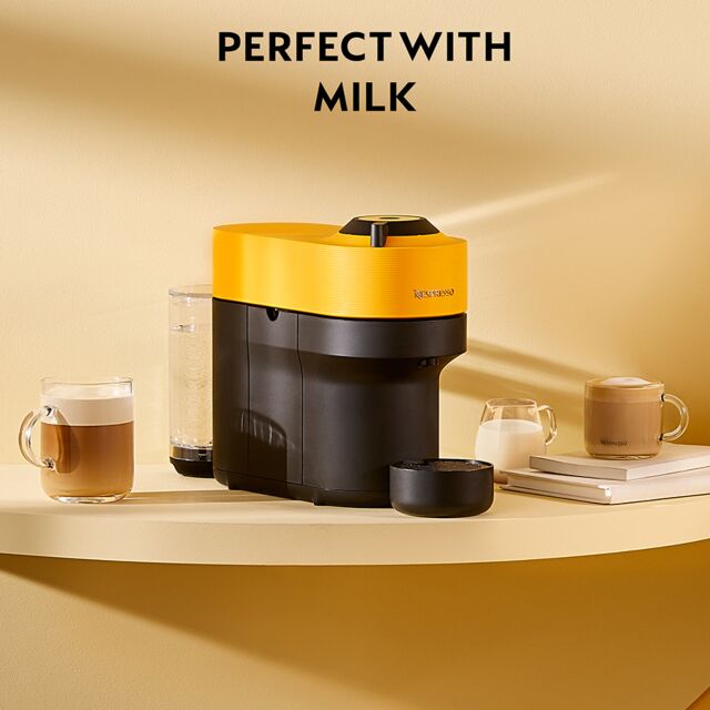 Delonghi ENV90.Y Nespresso Vertuo Pop Capsule Coffee Machine, Yellow