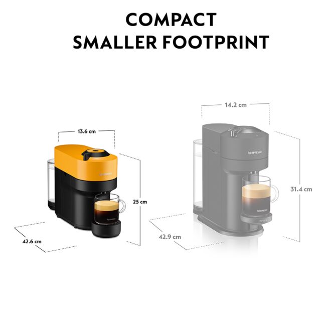 Delonghi ENV90.Y Nespresso Vertuo Pop Capsule Coffee Machine, Yellow