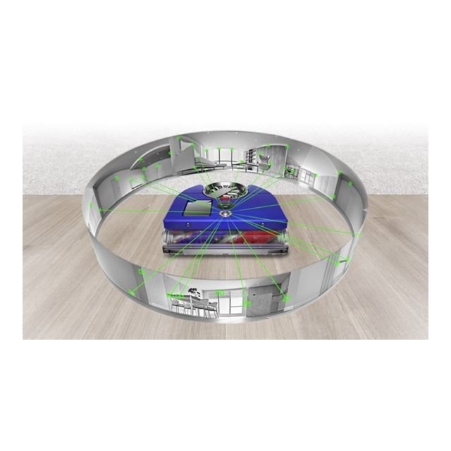 Dyson 360VISNAV  360 Robot  - 65 Minutes Run Time - Moulded Blue/Nickel