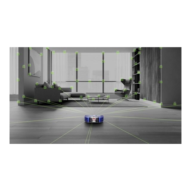 Dyson 360VISNAV  360 Robot  - 65 Minutes Run Time - Moulded Blue/Nickel