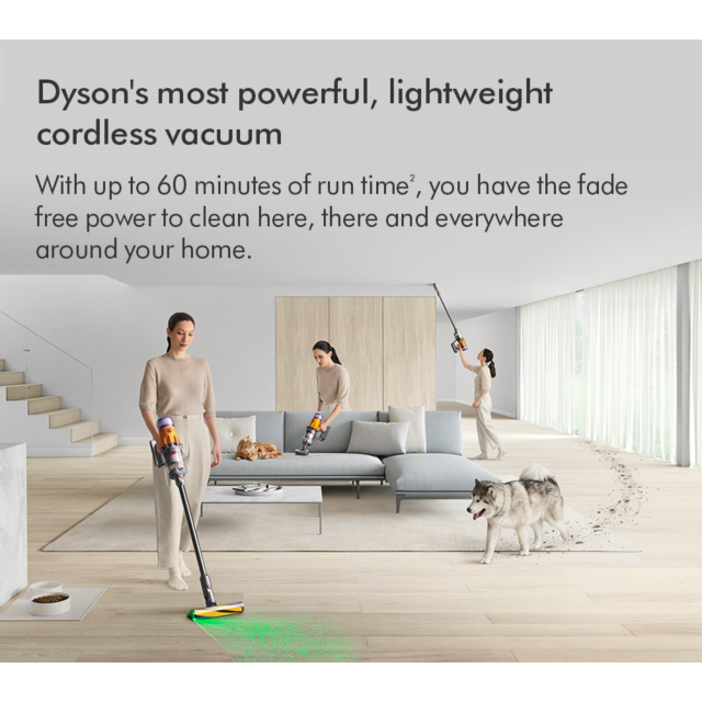 Dyson V12-2023 Cordless Stick Vacuum - 60 Minutes Run Time - Nickel
