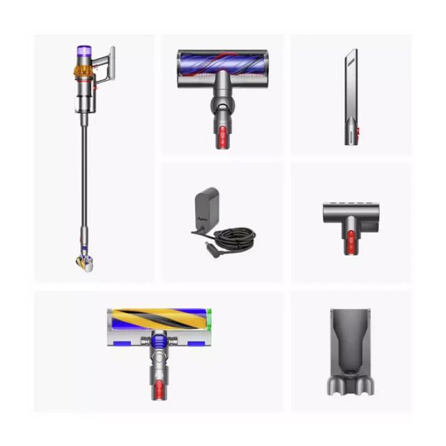 Dyson V12DETCT2 V12 Detect Slim - 60 Minutes Run Time - Yellow/Nickel
