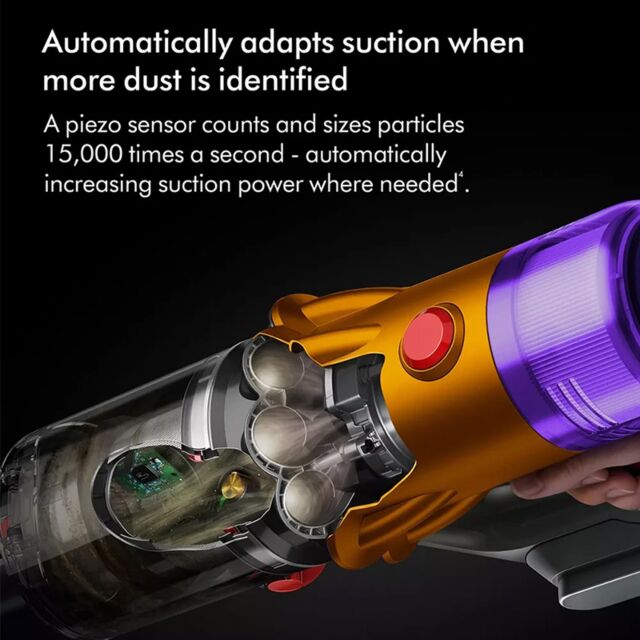 Dyson V12DETCT2 V12 Detect Slim - 60 Minutes Run Time - Yellow/Nickel