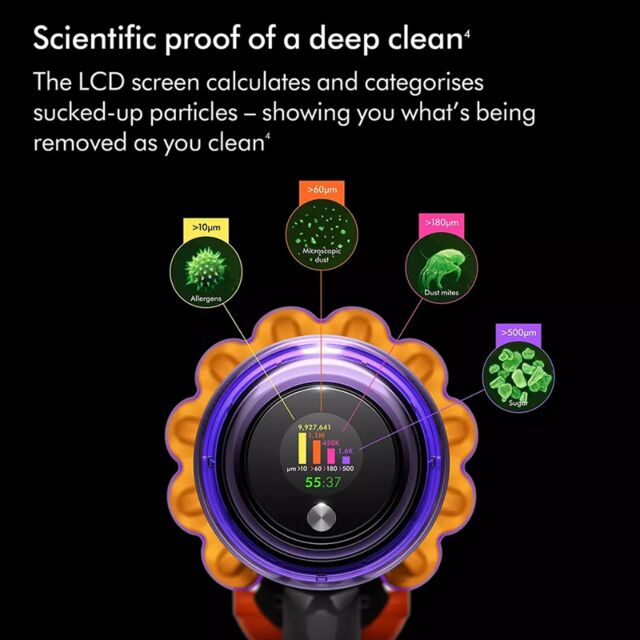 Dyson V12DETCT2 V12 Detect Slim - 60 Minutes Run Time - Yellow/Nickel