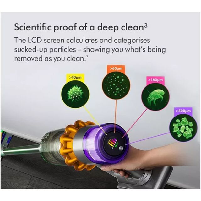 Dyson V15DETABSOLUTE Dyson V15 Detect Absolute vacuum - 60 Minutes Run Time - Yellow/Nickel