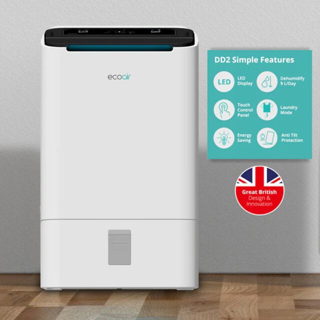 Ecoair DD2 SIMPLE Desiccant Dehumidifier 9L/Day Electronic Control