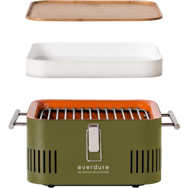 Everdure HBCUBEKGB Cube Charcoal Portable BBQ- Khaki