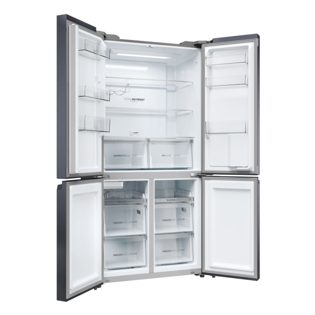 Haier HCR5919EHMB 90cm 60/40 Frost Free American Fridge Freezer - Brushed Black