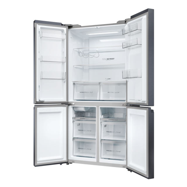 Haier HCR5919EHMB 90cm 60/40 Frost Free American Fridge Freezer - Brushed Black