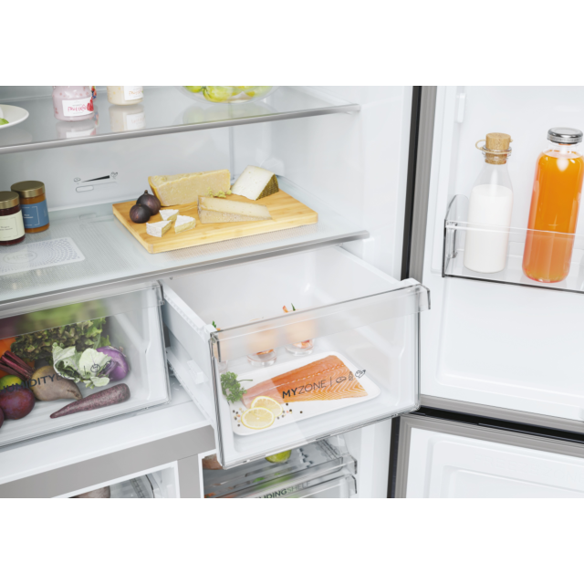 Haier HCR5919EHMB 90cm 60/40 Frost Free American Fridge Freezer - Brushed Black
