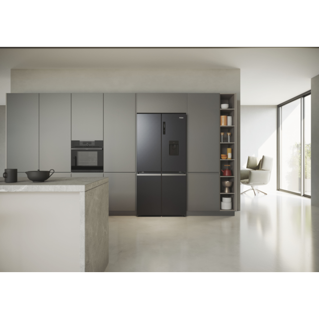 Haier HCR5919EHMB 90cm 60/40 Frost Free American Fridge Freezer - Brushed Black