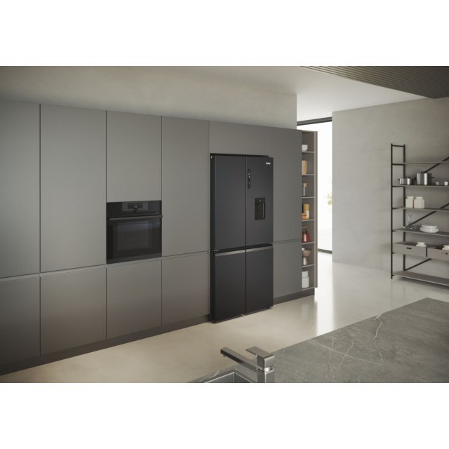 Haier HCR5919EHMB 90cm 60/40 Frost Free American Fridge Freezer - Brushed Black