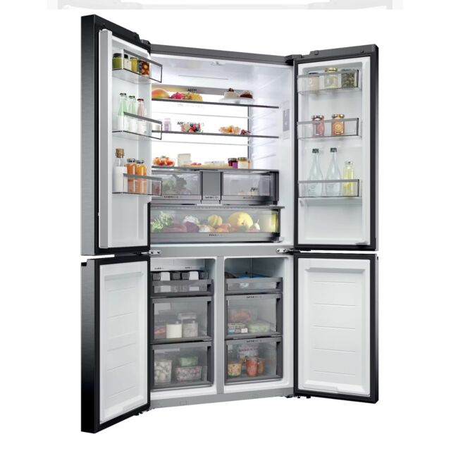Haier HCW79F19EHSB Cube 90 Series 7 Four Door Fridge Freezer, Stainless Steel