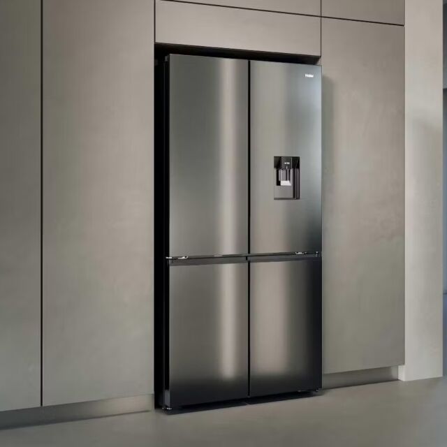 Haier HCW79F19EHSB Cube 90 Series 7 Four Door Fridge Freezer, Stainless Steel
