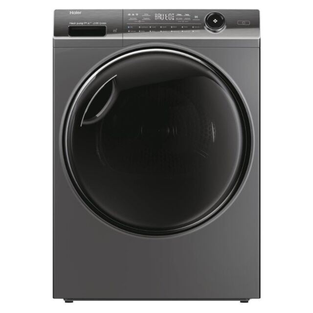 Haier HD90-A3Q979RU1UK 9Kg Series 7 Plus I-Pro Heat Pump Tumble Dryer, Grey