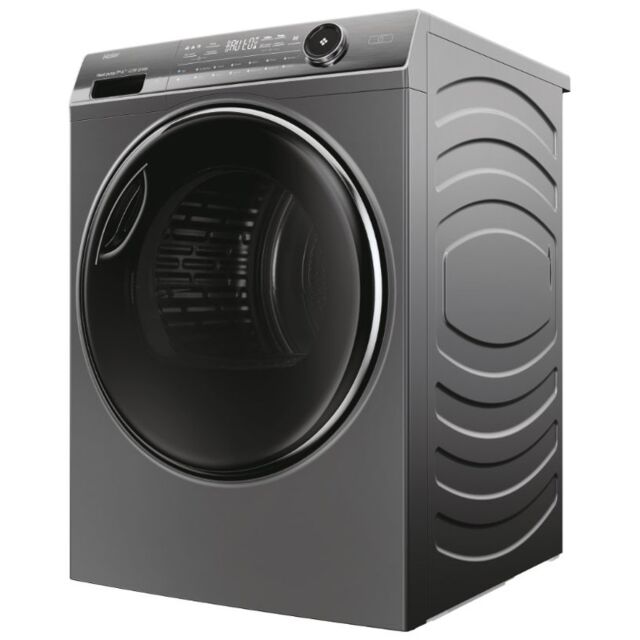 Haier HD90-A3Q979RU1UK 9Kg Series 7 Plus I-Pro Heat Pump Tumble Dryer, Grey